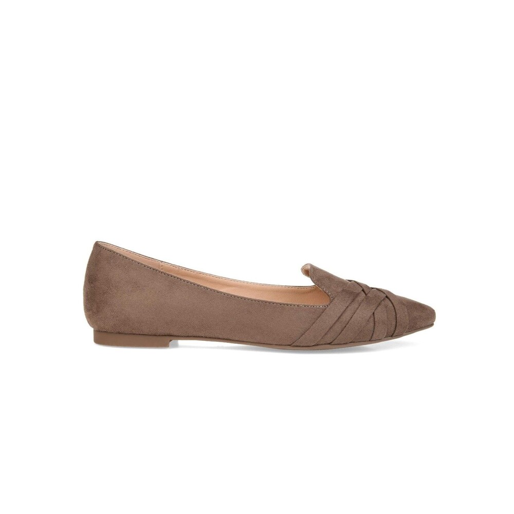 Journee Collection Womens 6.5 M Taupe Mindee Pointed Toe Flats NIB KT4